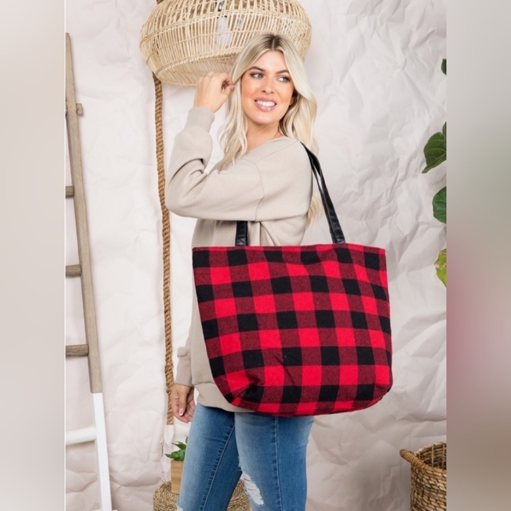 Buffalo plaid bag